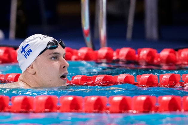 August 12, 2026: Jami Ihalainen of Finland after competing in the men’s 200-meter breaststroke heats on Day 13 of the 2026 European Aquatics Championships on August 12, 2026 in Saint Denis. Photo by Joel Marklund, BILDBYRAN, code JM JM0840 bbeng swimming 2026 European Aquatics Championships EM  Copyright: JOELxMARKLUND BB260812JM081