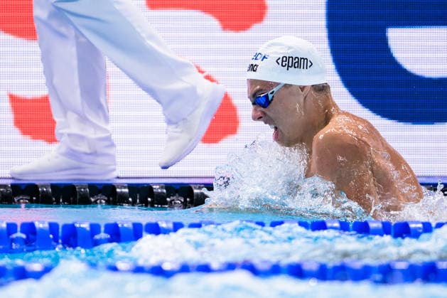 August 12, 2026: Daniel Rumenov Marinov of Finland competes in the men’s 200-meter breaststroke heats on Day 13 of the 2026 European Aquatics Championships on August 12, 2026 in Saint Denis. Photo by Joel Marklund. BILDBYRAN code JM JM0840 bbeng swimming 2026 European Aquatics Championships EM  Copyright: JOELxMARKLUND BB260812JM082