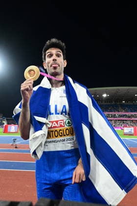 European Athletics Championships Birmingham 2026 - Miltiadis Tentoglou of Greece celebrates winning the Men s Long Jump Final at the European Athletics Championships Birmingham 2026, Birmingham, Britain, 11 August 2026. IMAGO ONE INCH PRODUCTIONS Birmingham BRITAIN Copyright: xOnexInchxProductionsx 7055984