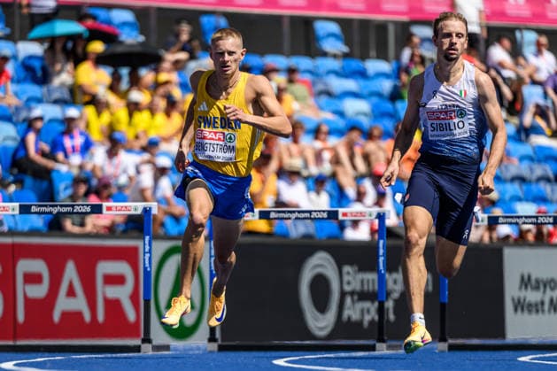 August 12, 2026: Carl Bengtström of Sweden competes in the men’s heptathlon 400-meter hurdles semifinal on Day 3 of the 2026 European Athletics Championships on August 12, 2026 in Birmingham. Photo by Mathias Bergeld, BILDBYRAN, code MB MT1066. track and field, athletics, friidrett, friidrotts EM, 2026 European Athletics Championships, 3 BBeng, Sweden, sverige, hurdles, hekk, häck Copyright: MATHIASxBERGELD BB260812MB068