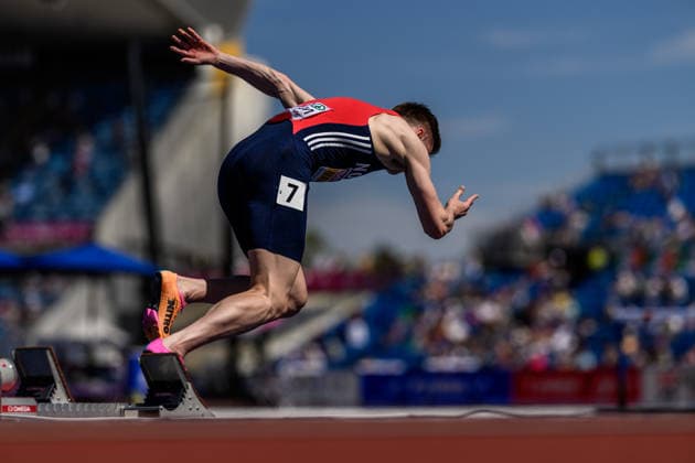August 12, 2026: Karsten Warholm of Norway competes in the men’s heptathlon 400-meter hurdles semifinal during Day 3 of the 2026 European Athletics Championships on August 12, 2026 in Birmingham. Photo by Maxim Thore. BILDBYRAN code MT MT1066. track and field athletics friidrett friidrotts em em friidretts em 2026 European Athletics Championships 3 bbeng Norway hurdles hekk häck  Copyright: MAXIMxTHORE BB260812MT091