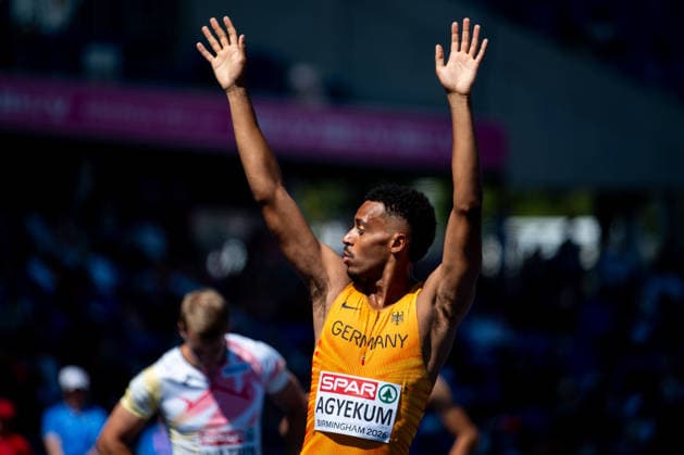 August 12, 2026, GBR, Track and Field, 2026 European Championships, Morning Session, Day 3, Birmingham: Emil Agyekum of Germany competes in the Men s 400-meter Hurdles Semifinals at Alexander Stadium in Birmingham, England, United Kingdom Copyright: xNordphoto Memmlerx