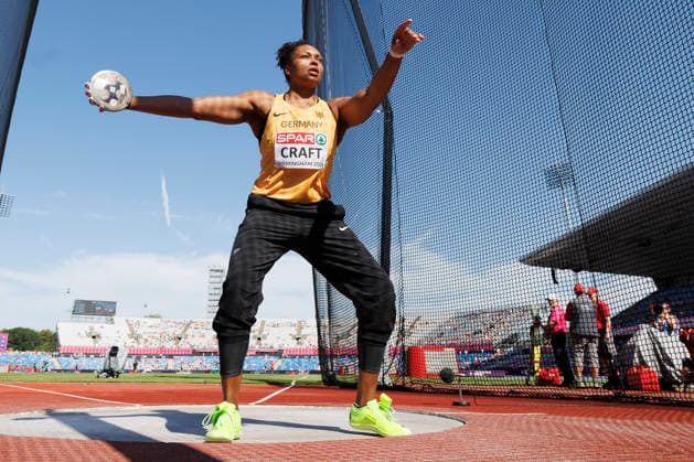 BIRMINGHAM, GREAT BRITAIN - AUGUST 12, 2026: Shanice CRAFT (GER Germany) competing in the discus throw qualification round during the European Athletics Championships at Alexander Stadium on August 12, 2026 in Birmingham, Great Britain. Great Britain Copyright: xAxelxKohringx