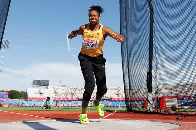BIRMINGHAM, GREAT BRITAIN - AUGUST 12, 2026: Shanice CRAFT (GER Germany) competing in the discus throw qualification round during the European Athletics Championships at Alexander Stadium on August 12, 2026 in Birmingham, Great Britain. Great Britain Copyright: xAxelxKohringx