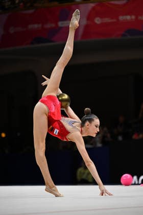 IPA87417469 - Darja VARFOLOMEEV (GER) performing her ball routine during the 42nd Rhythmic gymnastics, Rhythmische Sportgymnastik, RSG World Championships in Frankfurt am Main, Germany, on August 12, 2026  Copyright: xFilippoxTomasi IPAxSportx xx 87417469