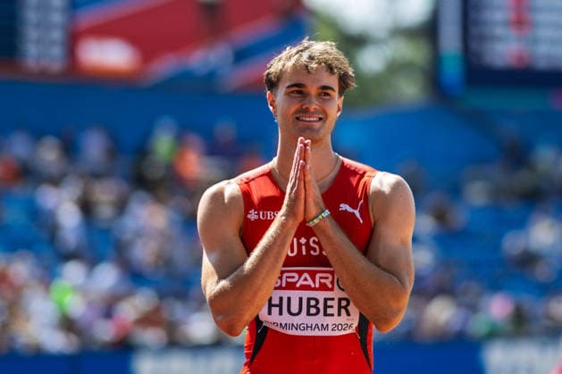 BIRMINGHAM, UNITED KINGDOM - AUGUST 12: Andrin Huber of Switzerland competes in the Men s Decathlon Long Jump during the European Athletics Championships at Alexander Stadium on August 12, 2026 in Birmingham, United Kingdom. England United Kingdom Copyright: xBEAUTIFULxSPORTS TobiasxLacknerx