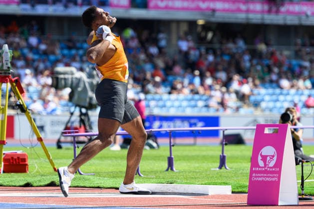 BIRMINGHAM, GREAT BRITAIN - August 12: Leo Neugebauer (Germany) during the decathlon shot put competition during the European Athletics Championships 2026 at Alexander Stadium in Birmingham, Great Britain (Photo by Sven Beyrich Sports Press Photo) Copyright: xSvenxBeyrich SportsxPressxPhotox Sportspressphoto_SPR204541