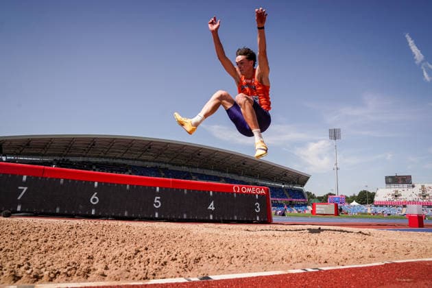 2026 European Outdoor Athletics Championships, Day 3, Birmingham, England, August 12, 2026 Luuk Pelkmans of the Netherlands competes in the men’s long jump as part of the decathlon at the 2026 European Athletics Championships at Alexander Stadium in Birmingham on Wednesday. Photo: Beate Oma Dahle, NTB, Birmingham, England. EDITORIAL USE ONLY. RESTRICTED USE FOR BETTING COMPANIES.  Copyright: xBeatexOmaxDahlex xNTBx