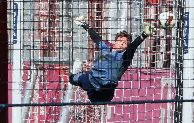 August 12, 2026, FC Bayern Training, Saebenerstrasse, Munich, Soccer, Sports, Pictured: Jonas Urbig, FC Bayern Munich
