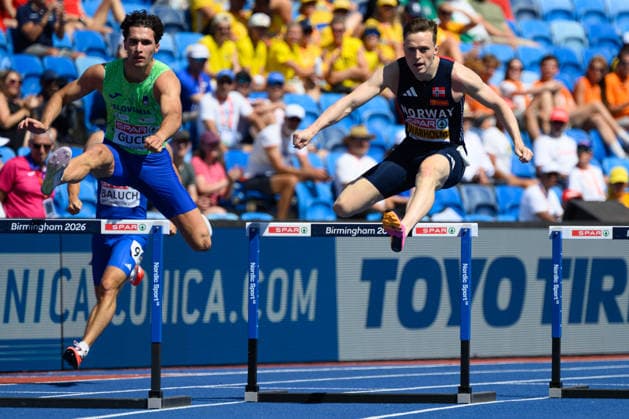 BIRMINGHAM, GREAT BRITAIN - August 12: Karsten Warholm (Norway) during the 400 metres hurdles semi-final during the European Athletics Championships 2026 at Alexander Stadium in Birmingham, Great Britain (Photo by Sven Beyrich Sports Press Photo) Copyright: xSvenxBeyrich SportsxPressxPhotox Sportspressphoto_SPR204586
