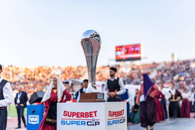 Superbet Greek Super Cup, AEK Athens vs. OFI Crete on August 12, 2026, at Pankritio Stadium in Heraklion. The Greek Super Cup Copyright: xBahhoxKarax