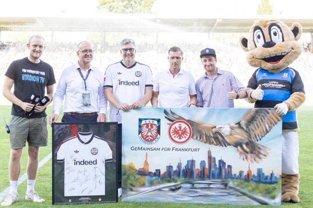 Friendly Match: FSV Frankfurt vs. Eintracht Frankfurt, August 12, 2026—Together for Frankfurt with Axel Hellmann and Markus Krösche, FSV Frankfurt vs. Eintracht Frankfurt, Frankfurt, BBBank Arena, August 12, 2026 Copyright: xBEAUTIFULxSPORTS Gawlikx