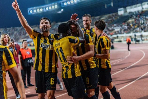 Superbet Super Cup Greece, AEK Athens vs. OFI Crete on August 12, 2026, at Pankritio Stadium in Heraklion; Luka Jovic scores the 1-0 goal Copyright: xBahhoxKarax