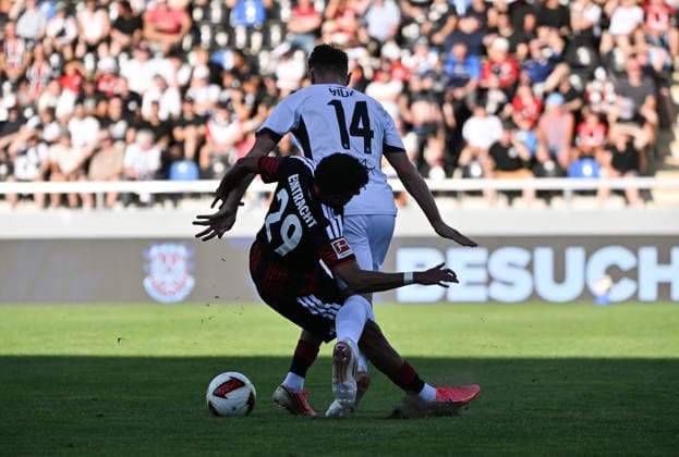 August 12, 2026, xjhx, Soccer Friendly Match, FSV Frankfurt vs. Eintracht Frankfurt, Ayoube Amaimouni Echghouyab (Eintracht Frankfurt), Amar Suljic (FSV Frankfurt), Frankfurt am Main