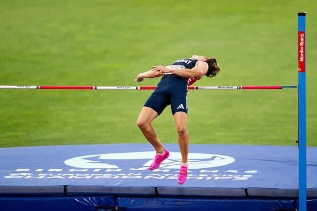 August 12, 2026: Sander Aae Skotheim of Norway competes in the men’s decathlon high jump during Day 3 of the 2026 European Athletics Championships on August 12, 2026 in Birmingham. Photo by Mathias Bergeld, BILDBYRAN, code MB MT1066. track and field, athletics, friidrett, friidrotts EM, 2026 European Athletics Championships, 3 bbeng  Copyright: MATHIASxBERGELD BB260812MB094