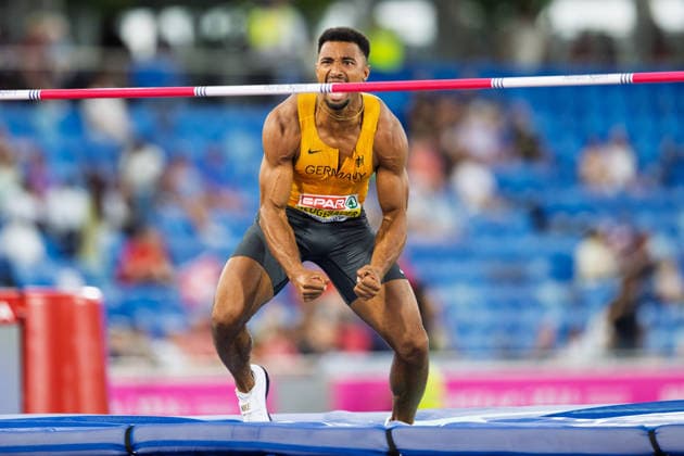 BIRMINGHAM, UNITED KINGDOM - AUGUST 12: Leo Neugebauer of Germany competes in the Men s Decathlon High Jump during the European Athletics Championships at Alexander Stadium on August 12, 2026 in Birmingham, United Kingdom. England United Kingdom Copyright: xBEAUTIFULxSPORTS TobiasxLacknerx