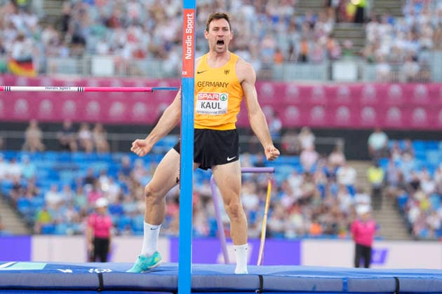 BIRMINGHAM, GREAT BRITAIN - AUGUST 12, 2026 : Niklas KAUL (GER Germany) competing in the high jump in the decathlon during the European Athletics Championships at Alexander Stadium on August 12, 2026 in Birmingham, Great Britain. Great Britain Copyright: xLeahxKohringx
