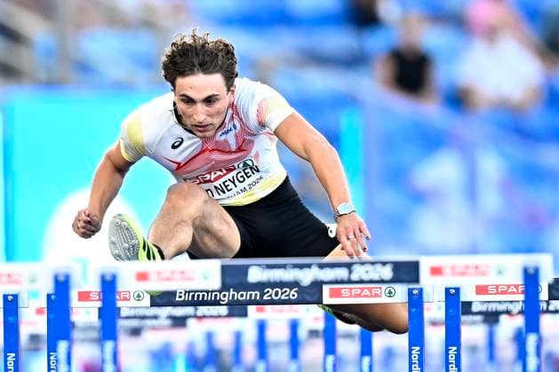 European Athletics Championships Birmingham 2026 - day 3 BIRMINGHAM, ENGLAND - AUGUST 12 : Van Neygen Zeno (BEL) in action during the 110m hurdles on day 3 of the Birmingham 2026 European Athletics Championships on August 12, 2026 in Birmingham, England, 12 08 2026 Birmingham ENGLAND  Copyright: xTomasxSiskx