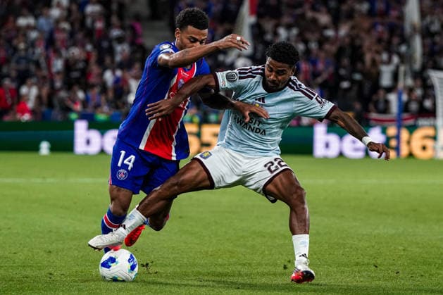 Soccer Austria UEFA Super Cup 2025–2026 Final, August 12, 2026, Paris Saint-Germain (France) vs. Aston Villa (England), Salzburg Stadium, Salzburg, Austria; Desire Doue (PSG), Ian Maatsen (Aston Villa) Copyright: xLUKAxKOLANOVICx