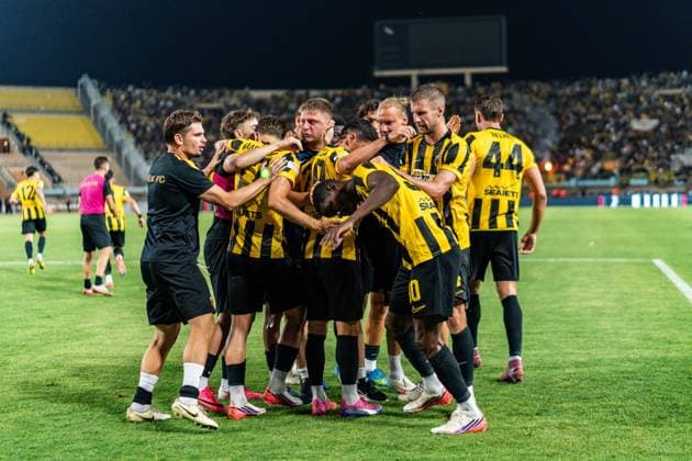 Superbet Supercup Greece, AEK Athens vs. OFI Crete on August 12, 2026, at Pankritio Stadium in Heraklion; goal to make it 2–2 by Zine Copyright: xBahhoxKarax