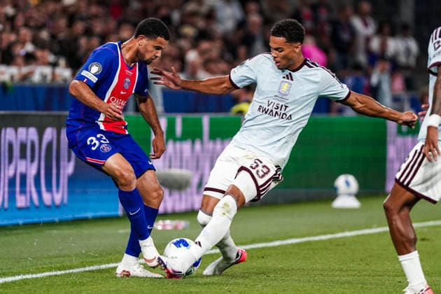 Soccer Austria UEFA Super Cup 2025–2026 Final, August 12, 2026, Paris Saint-Germain (France) vs. Aston Villa (England), Salzburg Stadium, Salzburg, Austria; Warren Zaire Emery (PSG), George Hemmings (Aston Villa) Copyright: xLUKAxKOLANOVICx