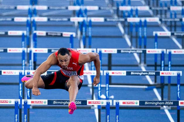 August 12, 2026, GBR, Track and Field, 2026 European Championships, Morning Session, Day 3, Birmingham, Jason Joseph (Switzerland), Men s 110-meter hurdles, Semifinals, Alexander Stadium, Birmingham, England, Great Britain Copyright: xNordphoto Memmlerx