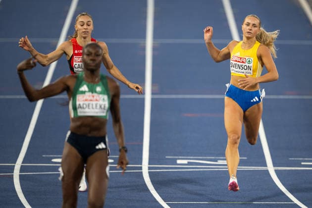 August 12, 2026: Wilma Svenson of Sweden competes in the semifinals of the women’s 200-meter race during Day 3 of the 2026 European Athletics Championships on August 12, 2026 in Birmingham. Photo by Maxim Thore. BILDBYRAN code MT MT1066 track and field athletics friidrett friidrotts em em friidretts em 2026 European Athletics Championships 3 bbeng  Copyright: MAXIMxTHORE BB260812MT123