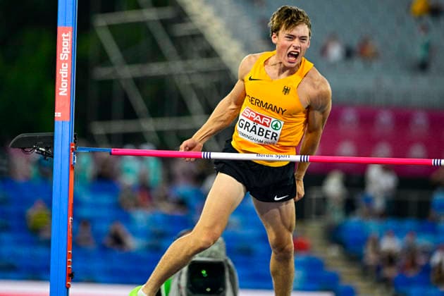 Amadeus GRAEBER Germany, Eintracht Frankfurt, Men s 100m Decathlon GBR, European Athletics Championships, Track and Field, August 12, 2026, GBR, European Athletics Championships, Track and Field, August 12, 2026, Birmingham Copyright: xEibnerxPressefoto JanxPapenfussx EP_JPS
