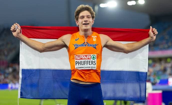 BIRMINGHAM - Jonas Phijffers in action during the 400-meter final on the third day of the European Athletics Championships. IRIS VAN DEN BROEK ANP xVIxANPxSportx xxANPxIVx 565340608 originalFilename: 565340608.jpg