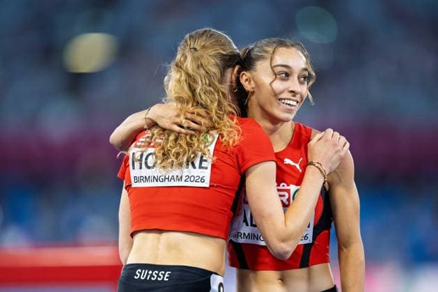 BIRMINGHAM, UNITED KINGDOM - AUGUST 12: Fabienne Hoenke of Switzerland and Iris Caligiuri of Switzerland in the Women s 200m during the European Athletics Championships at Alexander Stadium on August 12, 2026 in Birmingham, United Kingdom. England United Kingdom Copyright: xBEAUTIFULxSPORTS TobiasxLacknerx