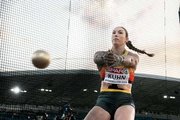 Aileen Kuhn, Eintracht Frankfurt, Women s Hammer Throw, GBR, Track and Field, Athletics, 2026 European Athletics Championships, 2026 European Track and Field Championships, Birmingham 2026, August 9, 2026, GBR, Track and Field, Athletics, 2026 European Athletics Championships, 2026 European Track and Field Championships, Birmingham 2026, August 9, 2026, Birmingham Copyright: xStefanxMayerx EP_SMR