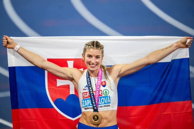 August 12, 2026: Emma Zapletalova of Slovakia celebrates after winning the final of the women’s 400-meter hurdles on Day 3 of the 2026 European Athletics Championships on August 12, 2026 in Birmingham. Photo by Maxim Thore. BILDBYRAN code MT MT1066 track and field athletics friidrett friidrotts em em friidretts em 2026 European Athletics Championships 3 bbeng celebration jubilation  Copyright: MAXIMxTHORE BB260812MT131