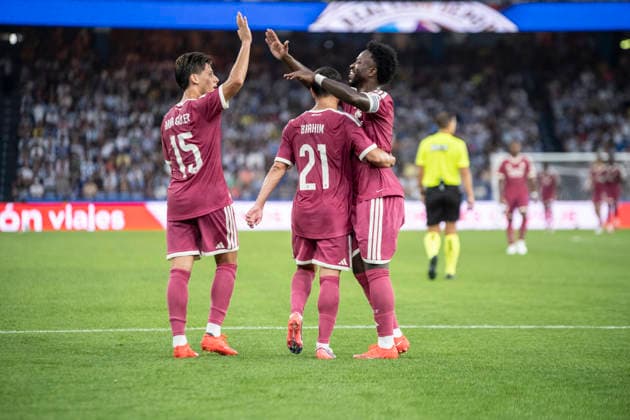 ESP Friendly Match: Deportivo Alavés vs. Real Madrid. Brahim Díaz of Real Madrid scores a goal (0–1) and celebrates during a preseason friendly match between Deportivo Alavés and Real Madrid CF played at Abanca Riazor Stadium in La Coruna, Spain, on August 12, 2026. Copyright: xAgenciaxLOFx