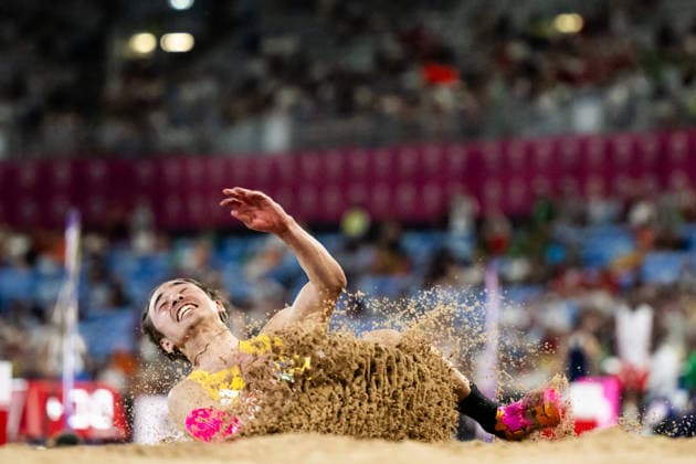 August 12, 2026: Gabriel Wallmark of Sweden competes in the men’s triple jump qualifiers during Day 3 of the 2026 European Athletics Championships on August 12, 2026 in Birmingham. Photo by Mathias Bergeld, BILDBYRAN, code MB MT1066. track and field, athletics, friidrett, friidrotts EM, 2026 European Athletics Championships, 3 bbeng  Copyright: MATHIASxBERGELD BB260812MB132