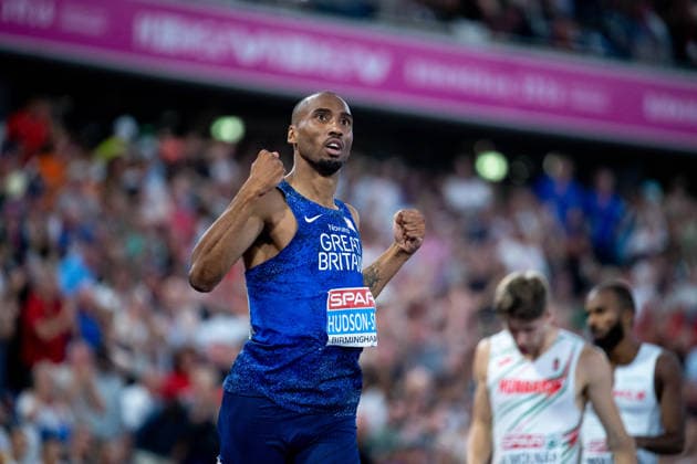 August 12, 2026, GBR, Track and Field, 2026 European Championships, Morning Session, Day 3, Birmingham: Matthew Hudson Smith of Great Britain celebrates his victory and gold medal in the men s 400-meter dash final at Alexander Stadium in Birmingham, England, Great Britain Copyright: xNordphoto Memmlerx