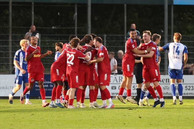 Soccer I Men s Team I 2026–2027 Season I Regionalliga Nord I Matchday 3 I Eintracht Norderstedt vs. BSV Kickers Emden I August 12, 2026 Goal celebration FC Eintracht Norderstedt Norderstedt Edmund Plambeck Stadium Schleswig-Holstein, Germany Copyright: xLobeca RalfxHomburgx