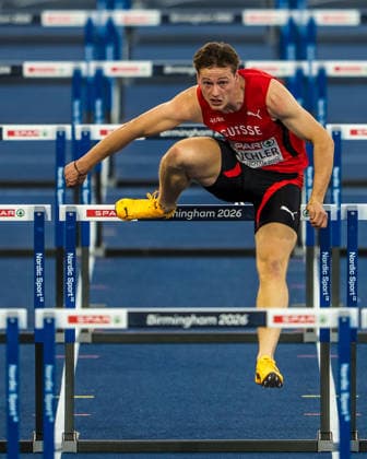 European Athletics Championships, Birmingham, August 12, 2026 BIRMINGHAM, UNITED KINGDOM AUGUST 12 Fabio Küchler of Switzerland competes in the semifinals of the men s 110-meter hurdles on August 12, 2026, in Birmingham, United Kingdom Copyright: xBEAUTIFULxSPORTS UlfxSchillerx
