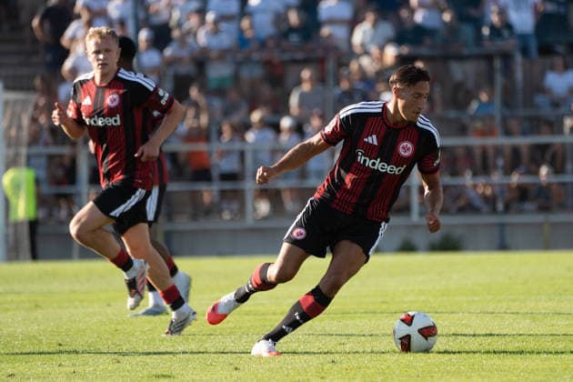 August 12, 2026, xhfmx, Soccer Friendly Match, FSV Frankfurt Eintracht Frankfurt v l Jonathan Burkardt Eintracht Frankfurt, 9 Younes Ebnoutalib Eintracht Frankfurt, 11 DFL DFB REGULATIONS PROHIBIT ANY USE OF PHOTOGRAPHS as IMAGE SEQUENCES and or QUASI-VIDEO Frankfurt am Main