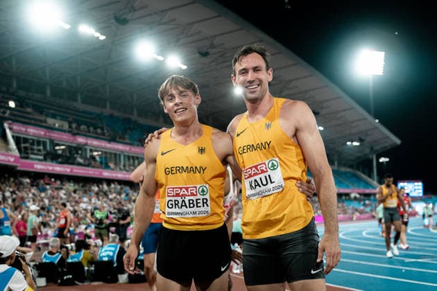 Amadeus Graeber, Eintracht Frankfurt, Men s Decathlon; Niklas Kaul, USC Mainz, Men s Decathlon; GBR, Track and Field, Athletics, 2026 European Athletics Championships, 2026 European Track and Field Championships, Birmingham 2026, August 9, 2026, GBR, Track and Field, Athletics, 2026 European Athletics Championships, 2026 European Track and Field Championships, Birmingham 2026, August 9, 2026, Birmingham Copyright: xStefanxMayerx EP_SMR