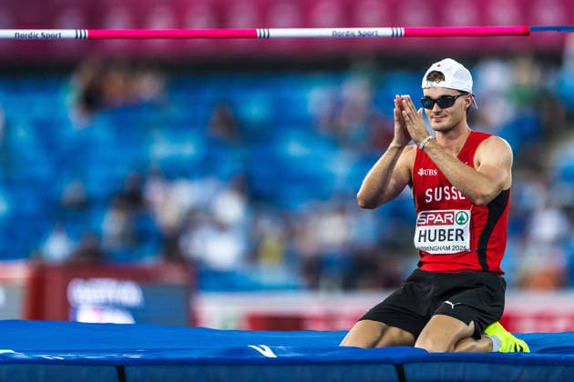 European Athletics Championships, Birmingham, August 12, 2026 BIRMINGHAM, UNITED KINGDOM AUGUST 12 Andrin Huber of Switzerland in the high jump event of the men s decathlon on August 12, 2026, in Birmingham, United Kingdom Copyright: xBEAUTIFULxSPORTS UlfxSchillerx