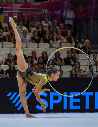 August 12, 2026, Frankfurt, Hesse, Germany: Venezuelan gymnast JIMENA DOMINGUEZ competes in the 42nd Rhythmic gymnastics, Rhythmische Sportgymnastik, RSG World Championships qualifiers in the Festhalle in Frankfurt, Hesse, Germany on Wednesday, August 12, 2026. 2026 Rhythmic Gymnastics World Championships Qualifying - ZUMAd168 20260812_zsp_d168_015 Copyright: xKaixDambachx