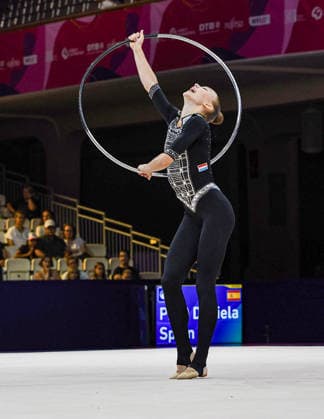 August 12, 2026, Frankfurt, Hesse, Germany: Luxembourgish gymnast KYNA ZILIONYTE competes in the 42nd Rhythmic gymnastics, Rhythmische Sportgymnastik, RSG World Championships qualifiers in the Festhalle in Frankfurt, Hesse, Germany on Wednesday, August 12, 2026. 2026 Rhythmic Gymnastics World Championships Qualifying - ZUMAd168 20260812_zsp_d168_046 Copyright: xKaixDambachx