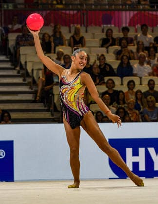 August 12, 2026, Frankfurt, Hesse, Germany: Spanish gymnast DANIELA PICO competes in the 42nd Rhythmic gymnastics, Rhythmische Sportgymnastik, RSG World Championships qualifiers in the Festhalle in Frankfurt, Hesse, Germany on Wednesday, August 12, 2026. 2026 Rhythmic Gymnastics World Championships Qualifying - ZUMAd168 20260812_zsp_d168_059 Copyright: xKaixDambachx