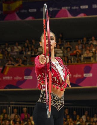 August 12, 2026, Frankfurt, Hesse, Germany: Canadian gymnast JANA ALEMAM competes in the 42nd Rhythmic gymnastics, Rhythmische Sportgymnastik, RSG World Championships qualifiers in the Festhalle in Frankfurt, Hesse, Germany on Wednesday, August 12, 2026. 2026 Rhythmic Gymnastics World Championships Qualifying - ZUMAd168 20260812_zsp_d168_069 Copyright: xKaixDambachx