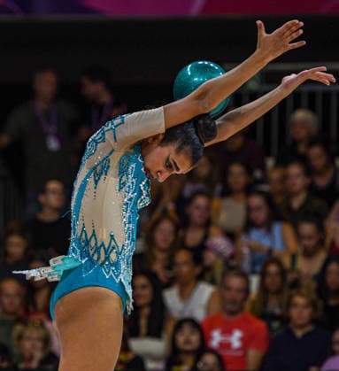 August 12, 2026, Frankfurt, Hesse, Germany: Lebanese gymnast LUNA BIRJAWI competes in the 42nd Rhythmic gymnastics, Rhythmische Sportgymnastik, RSG World Championships qualifiers in the Festhalle in Frankfurt, Hesse, Germany on Wednesday, August 12, 2026. 2026 Rhythmic Gymnastics World Championships Qualifying - ZUMAd168 20260812_zsp_d168_098 Copyright: xKaixDambachx