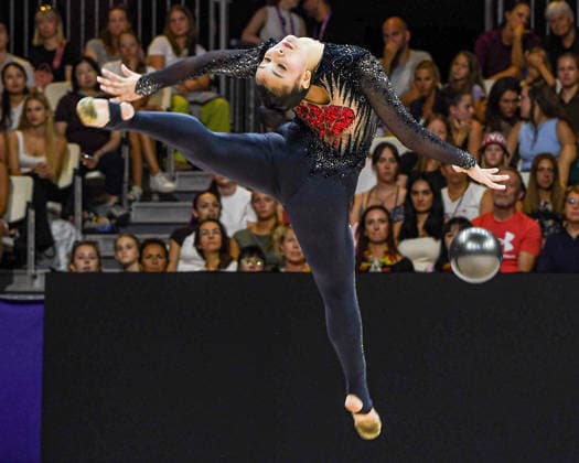 August 12, 2026, Frankfurt, Hesse, Germany: Canadian gymnast JANA ALEMAM competes in the 42nd Rhythmic gymnastics, Rhythmische Sportgymnastik, RSG World Championships qualifiers in the Festhalle in Frankfurt, Hesse, Germany on Wednesday, August 12, 2026. 2026 Rhythmic Gymnastics World Championships Qualifying - ZUMAd168 20260812_zsp_d168_113 Copyright: xKaixDambachx