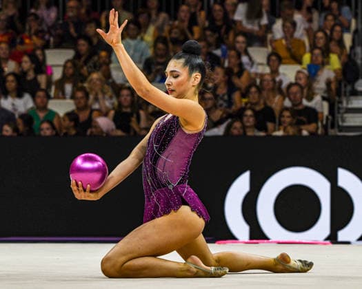 August 12, 2026, Frankfurt, Hesse, Germany: Aruban gymnast VIVA ODUBER competes in the 42nd Rhythmic gymnastics, Rhythmische Sportgymnastik, RSG World Championships qualifiers in the Festhalle in Frankfurt, Hesse, Germany on Wednesday, August 12, 2026. 2026 Rhythmic Gymnastics World Championships Qualifying - ZUMAd168 20260812_zsp_d168_115 Copyright: xKaixDambachx