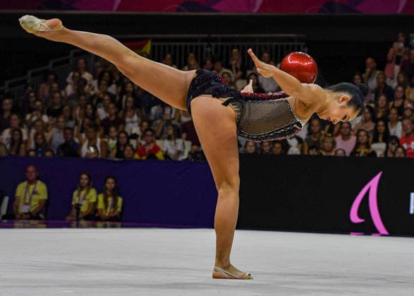 August 12, 2026, Frankfurt, Hesse, Germany: American gymnast RIN KEYS competes in the 42nd Rhythmic gymnastics, Rhythmische Sportgymnastik, RSG World Championships qualifiers in the Festhalle in Frankfurt, Hesse, Germany on Wednesday, August 12, 2026. 2026 Rhythmic Gymnastics World Championships Qualifying - ZUMAd168 20260812_zsp_d168_127 Copyright: xKaixDambachx
