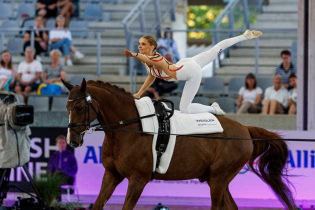AACHEN FEI World Championships 2026, AACHEN FEI World Championships 2026 MEYER Kathrin GER, Captain Claus OLD FEI Vaulting World Championship Individual Female Aachen, Soers Equestrian Stadium, August 13, 2026