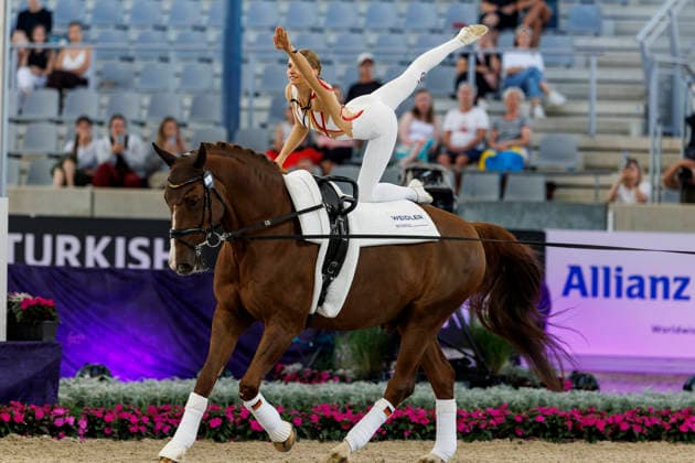 AACHEN FEI World Championships 2026, AACHEN FEI World Championships 2026 MEYER Kathrin GER, Captain Claus OLD FEI Vaulting World Championship Individual Female Aachen, Soers Equestrian Stadium, August 13, 2026